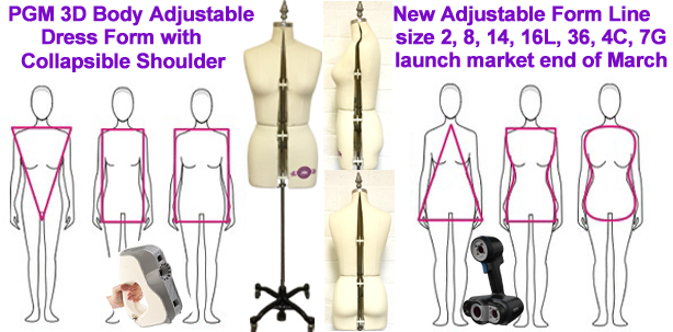 3D Body Adjustable Dress Form, 3D Body Scaner Professional Dress Forms