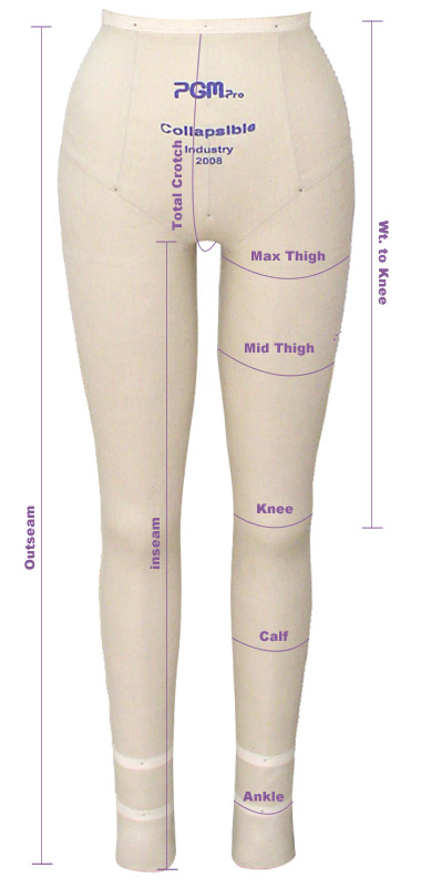 PGM Pants Dress Form Measurement